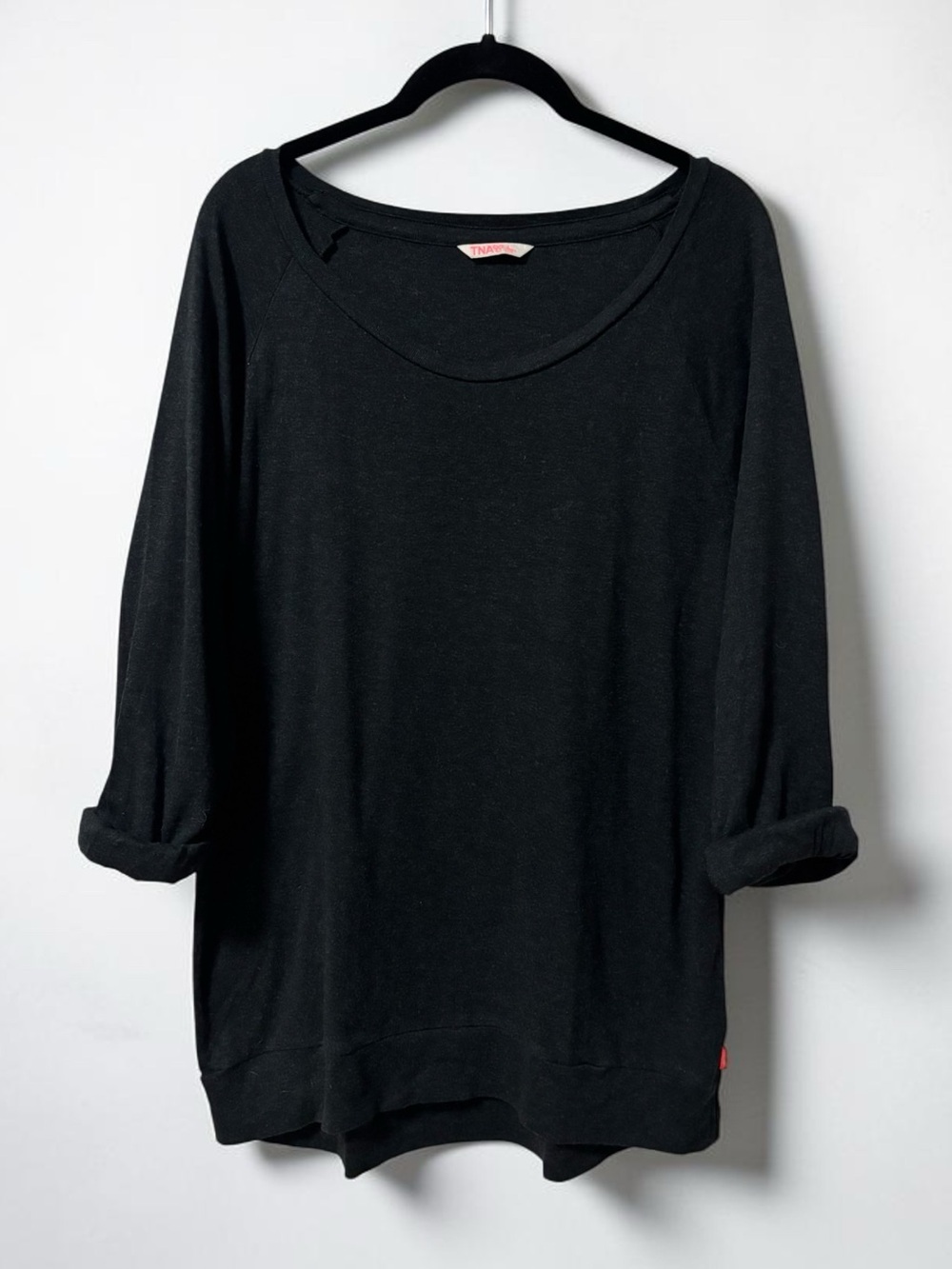 Aritzia (L) Tna Pomona Rolled Sleeve Shirt Charcoal Grey Tri-Blend Soft Slouchy